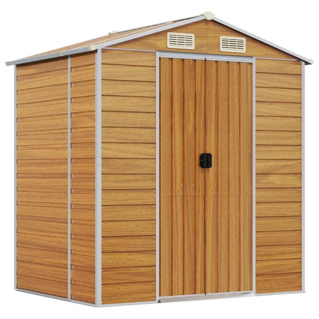 Capanno Giardino Marrone Chiaro 191x130x198cm Acciaio Zincatocod mxl 122412 - Image 2