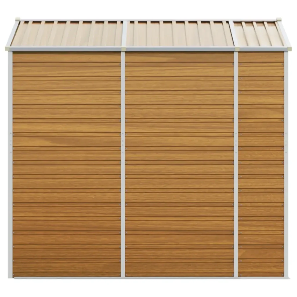 Casetta da giardino marrone chiaro 191x215x198 cm in acciaio zincato 3188276 - Image 6