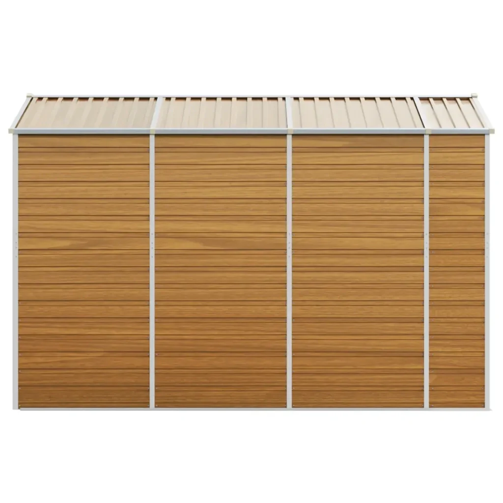 Casetta da giardino marrone chiaro 191x300x198 cm in acciaio zincato 3188277 - Image 6