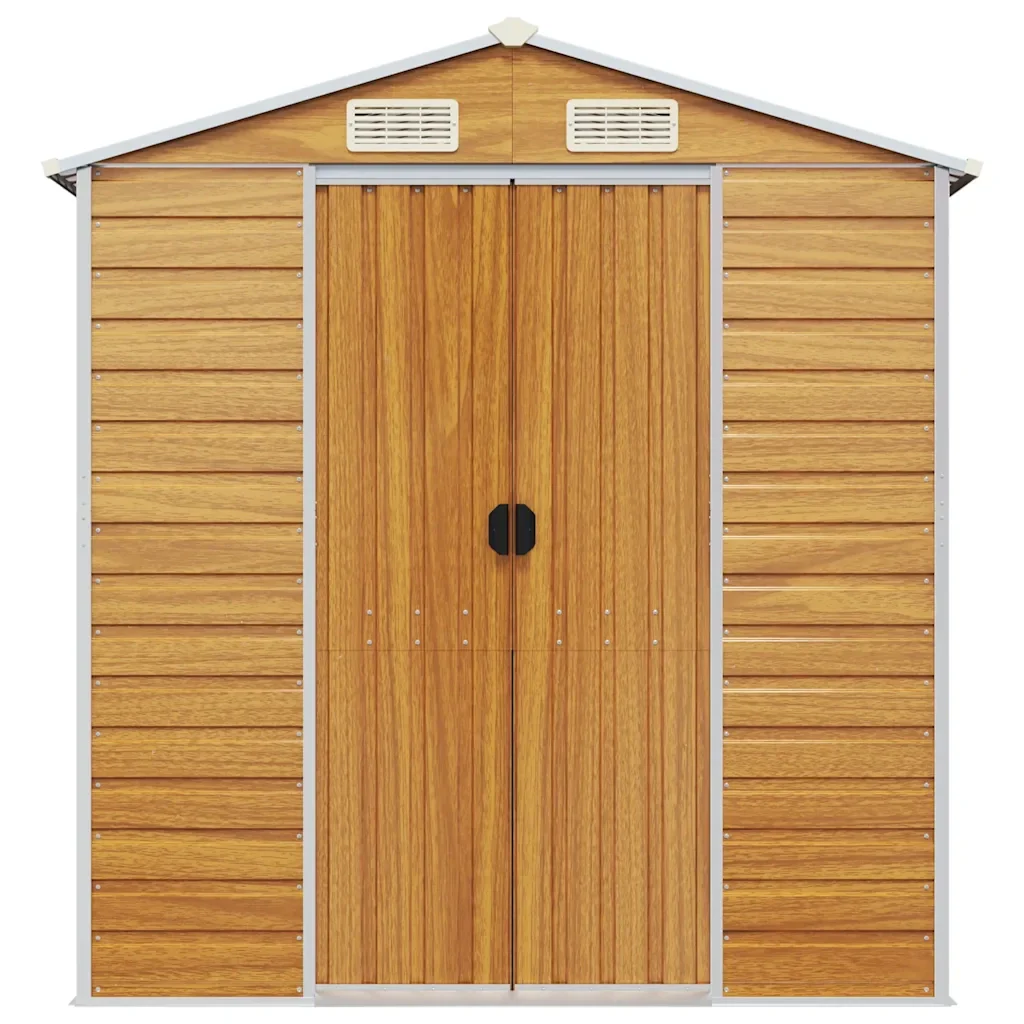 Capanno Giardino Marrone Chiaro 191x385x198cm Acciaio Zincato 3188278 - Image 4