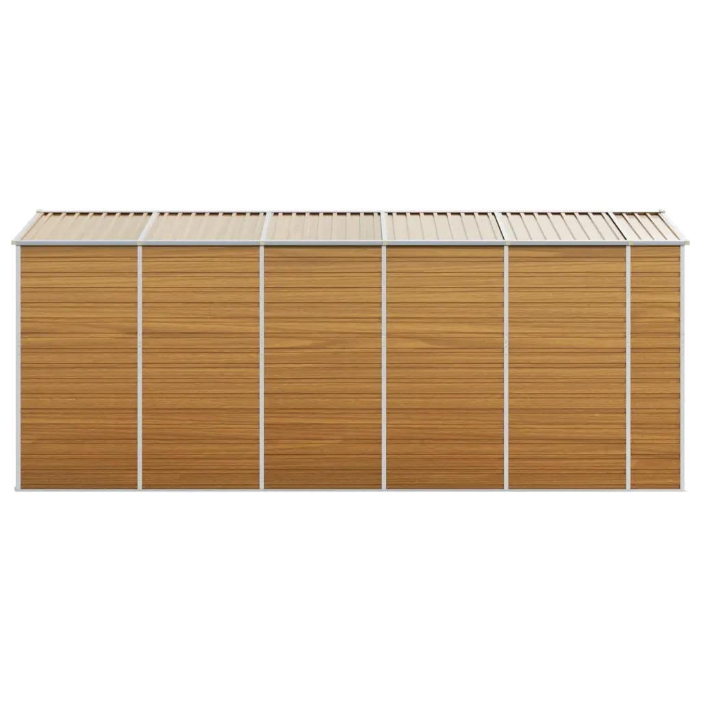 Capanno Giardino Marrone Chiaro 191x470x198cm Acciaio Zincato 3188279 - Image 6
