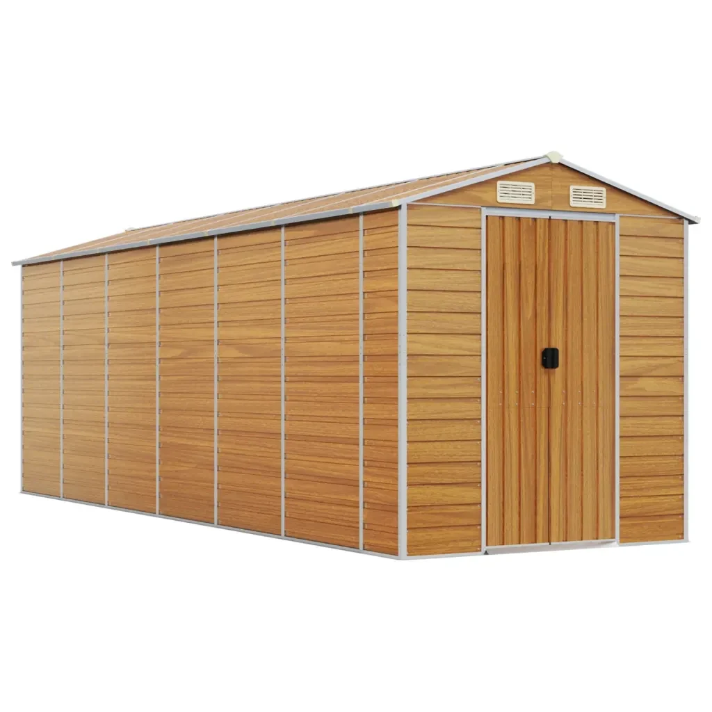Capanno Giardino Marrone Chiaro 191x555x198cm Acciaio Zincato 3188280 - Image 2