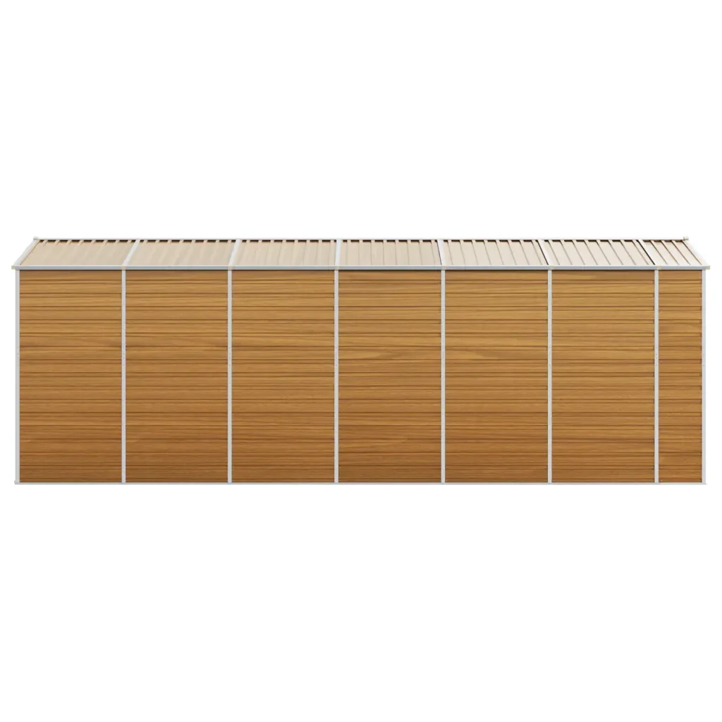 Capanno Giardino Marrone Chiaro 191x555x198cm Acciaio Zincato 3188280 - Image 6
