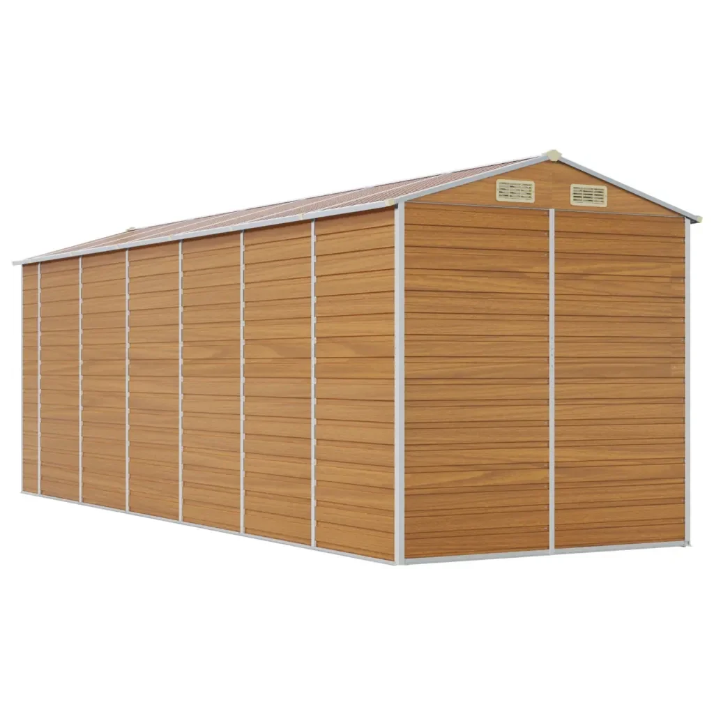 Capanno Giardino Marrone Chiaro 191x555x198cm Acciaio Zincato 3188280 - Image 7