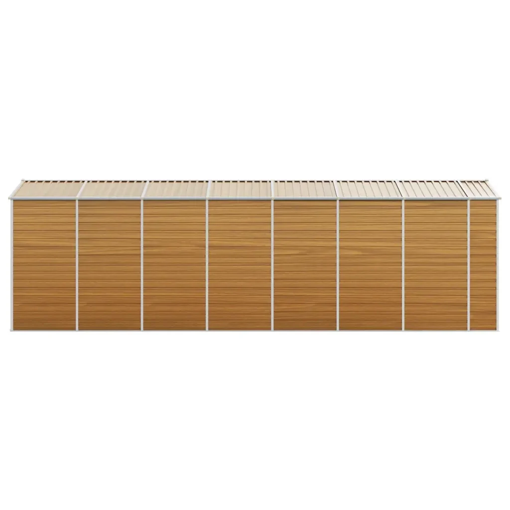 Capanno Giardino Marrone Chiaro 191x640x198cm Acciaio Zincato 3188281 - Image 6