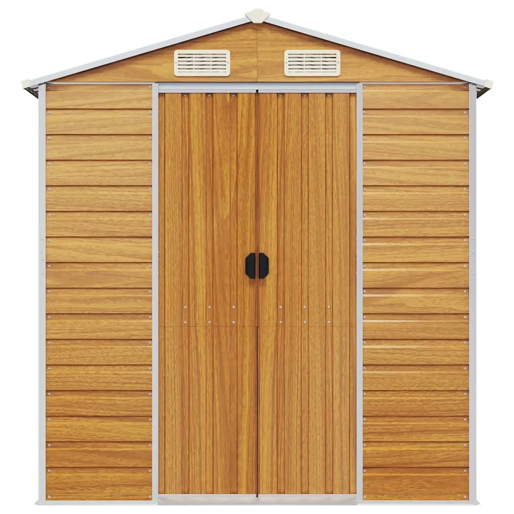 Capanno Giardino Marrone Chiaro 191x725x198cm Acciaio Zincato 3188282 - Image 4
