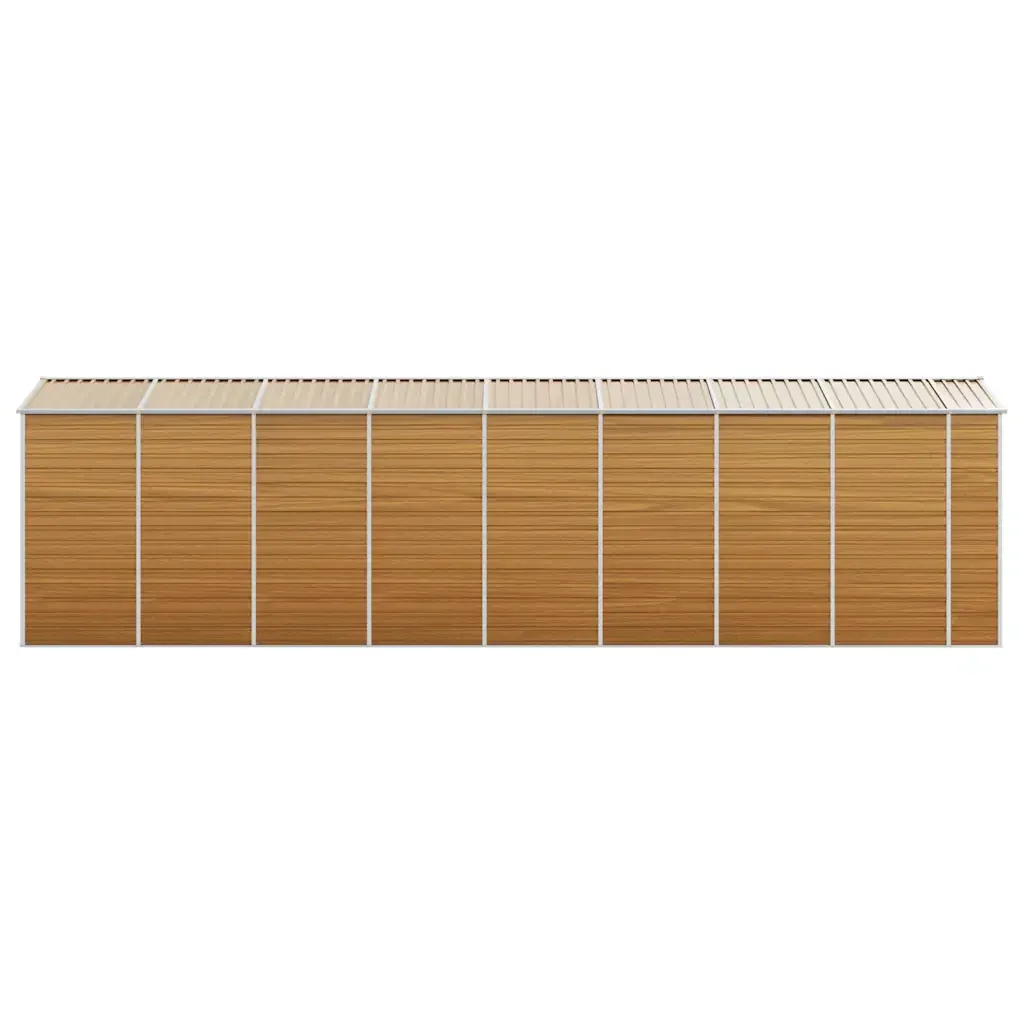 Capanno Giardino Marrone Chiaro 191x725x198cm Acciaio Zincato 3188282 - Image 6