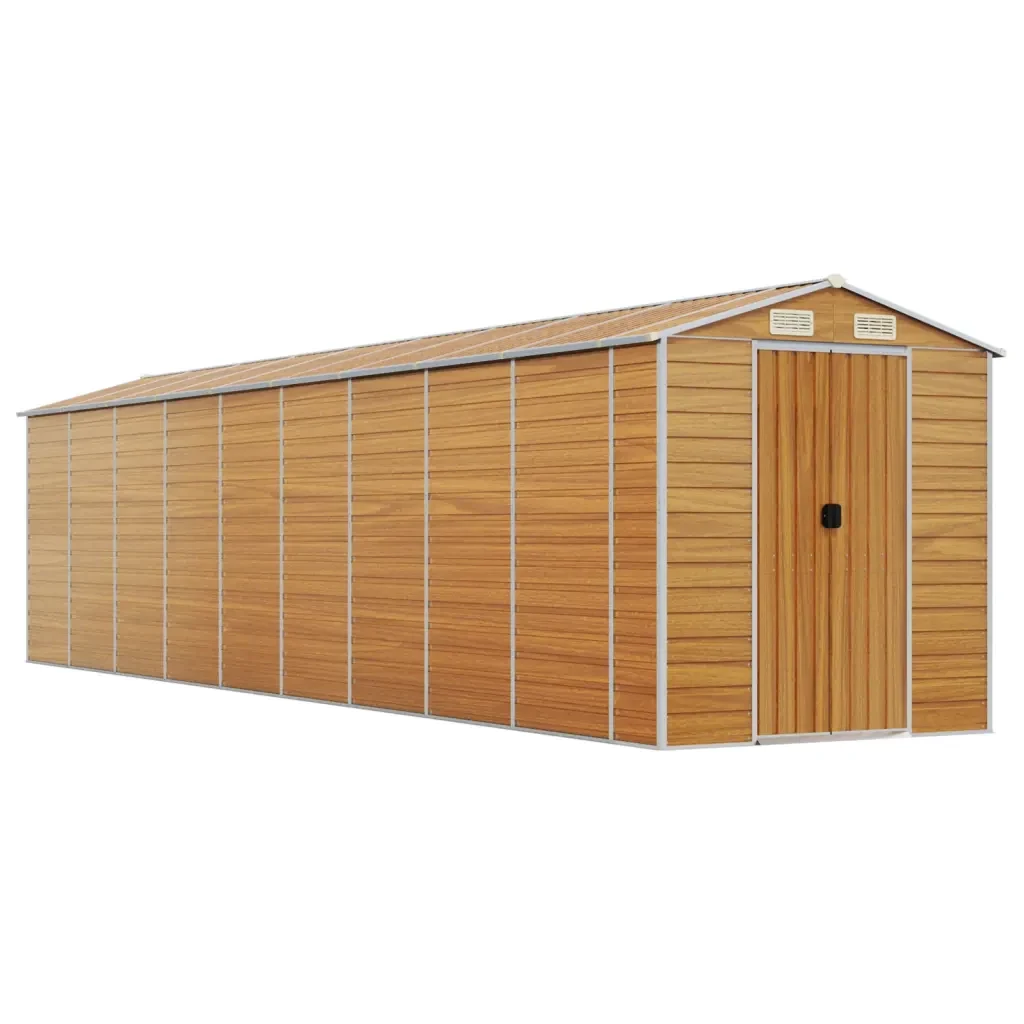 Capanno Giardino Marrone Chiaro 191x810x198cm Acciaio Zincato 3188283 - Image 2