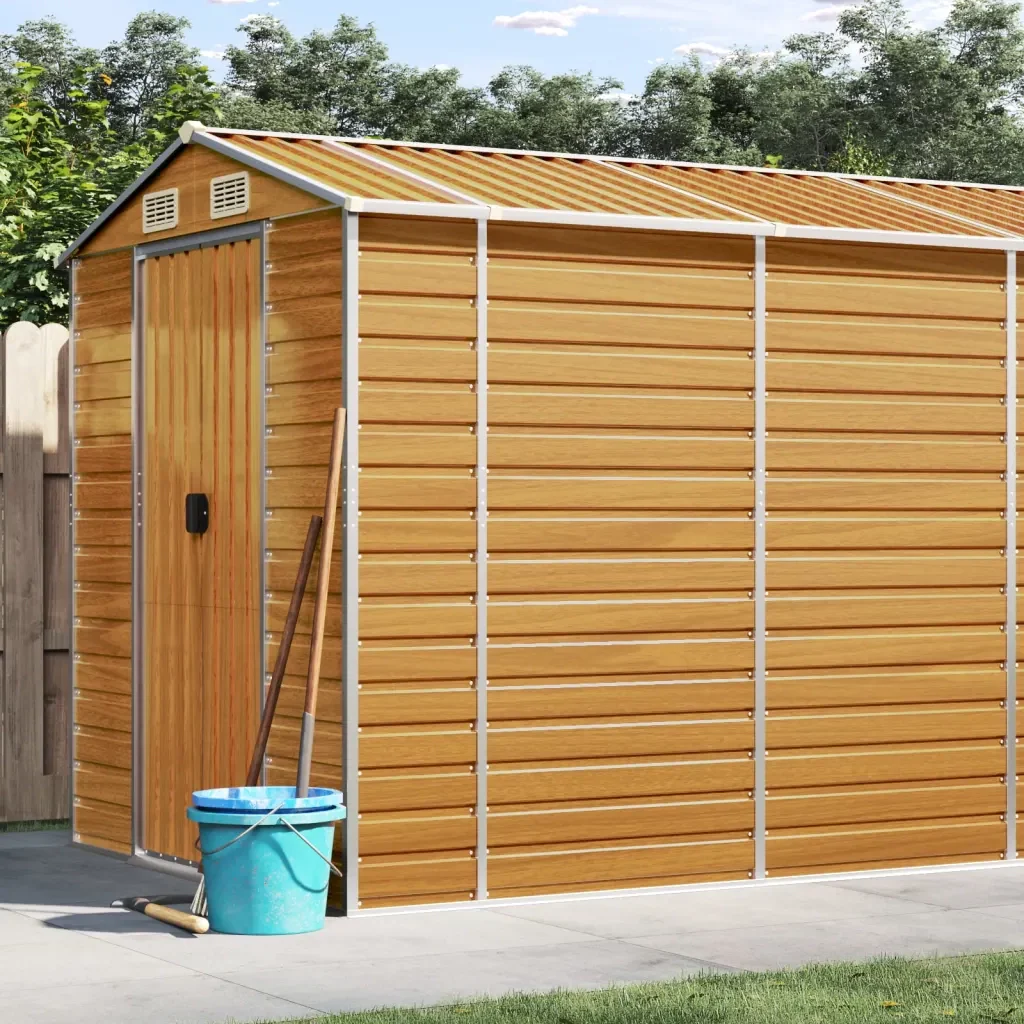 Capanno Giardino Marrone Chiaro 191x895x198cm Acciaio Zincato 3188284