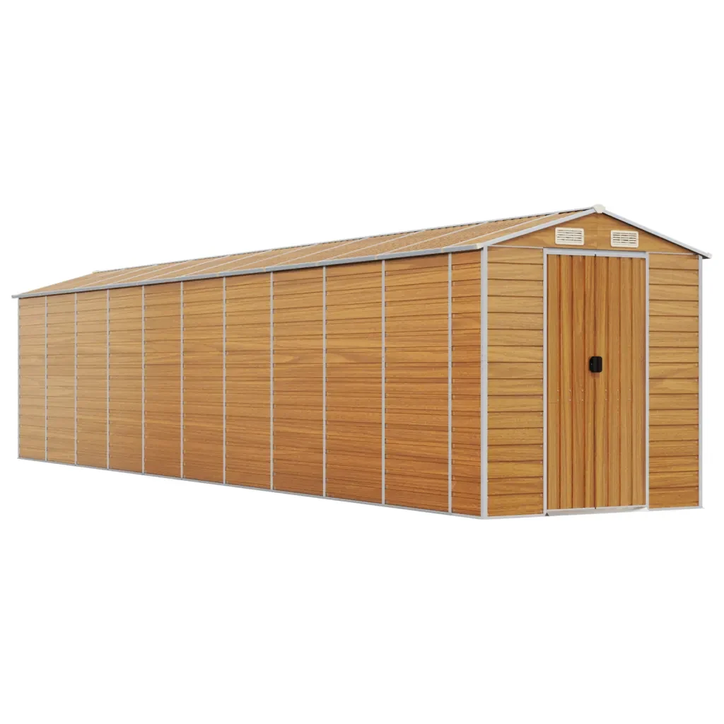Capanno Giardino Marrone Chiaro 191x895x198cm Acciaio Zincato 3188284 - Image 2
