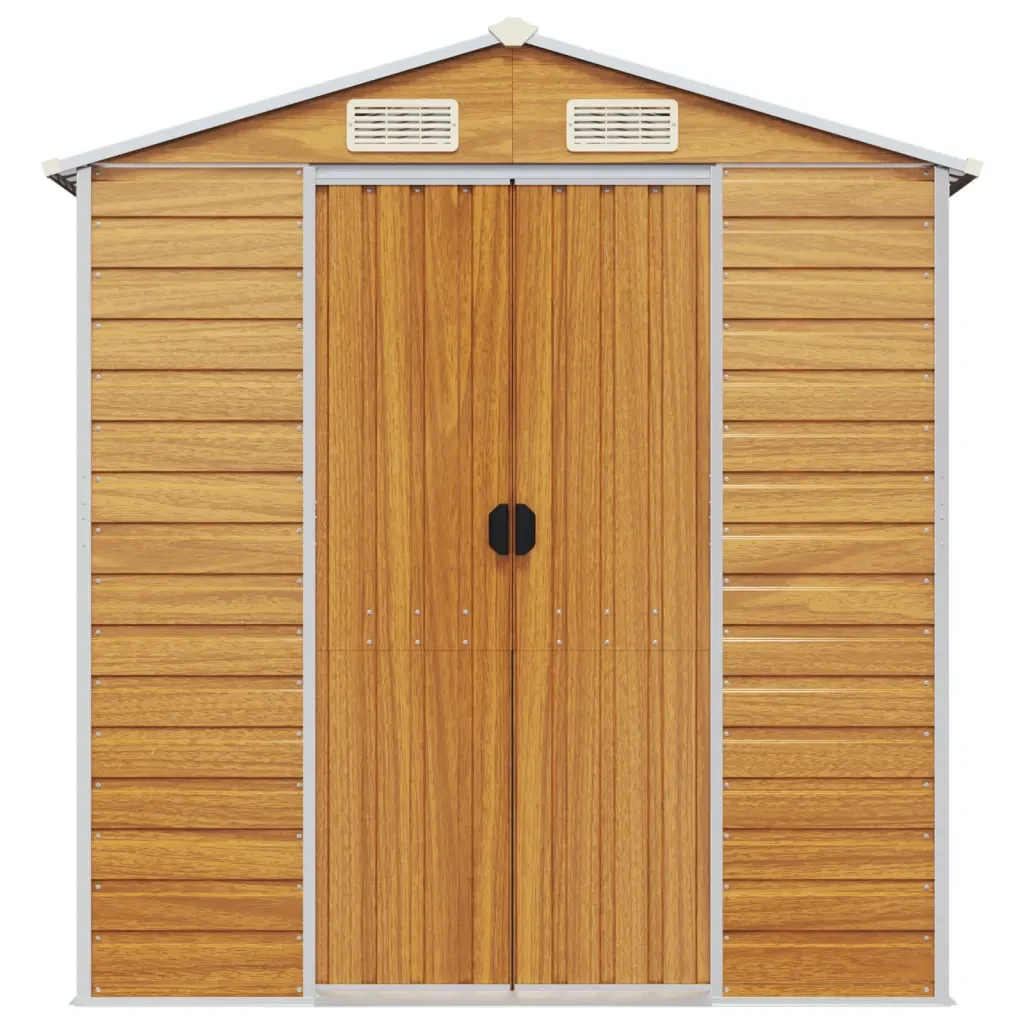 Capanno Giardino Marrone Chiaro 191x895x198cm Acciaio Zincato 3188284 - Image 5