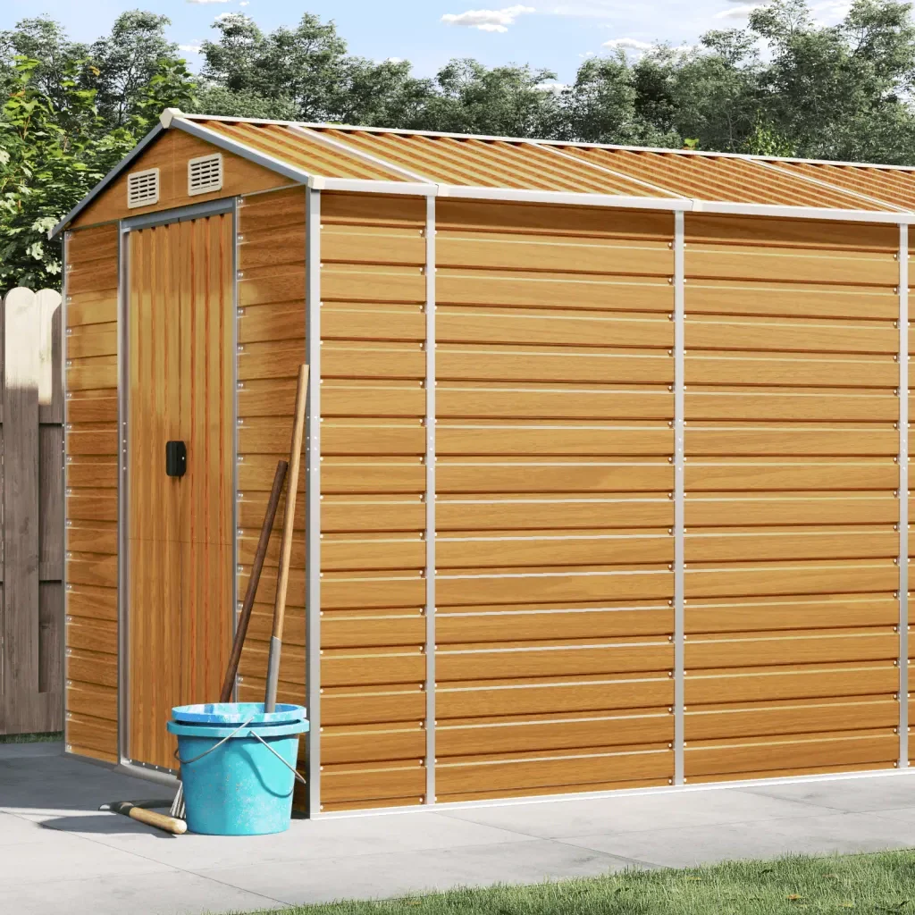 Capanno Giardino Marrone Chiaro 191x980x198cm Acciaio Zincato 3188285