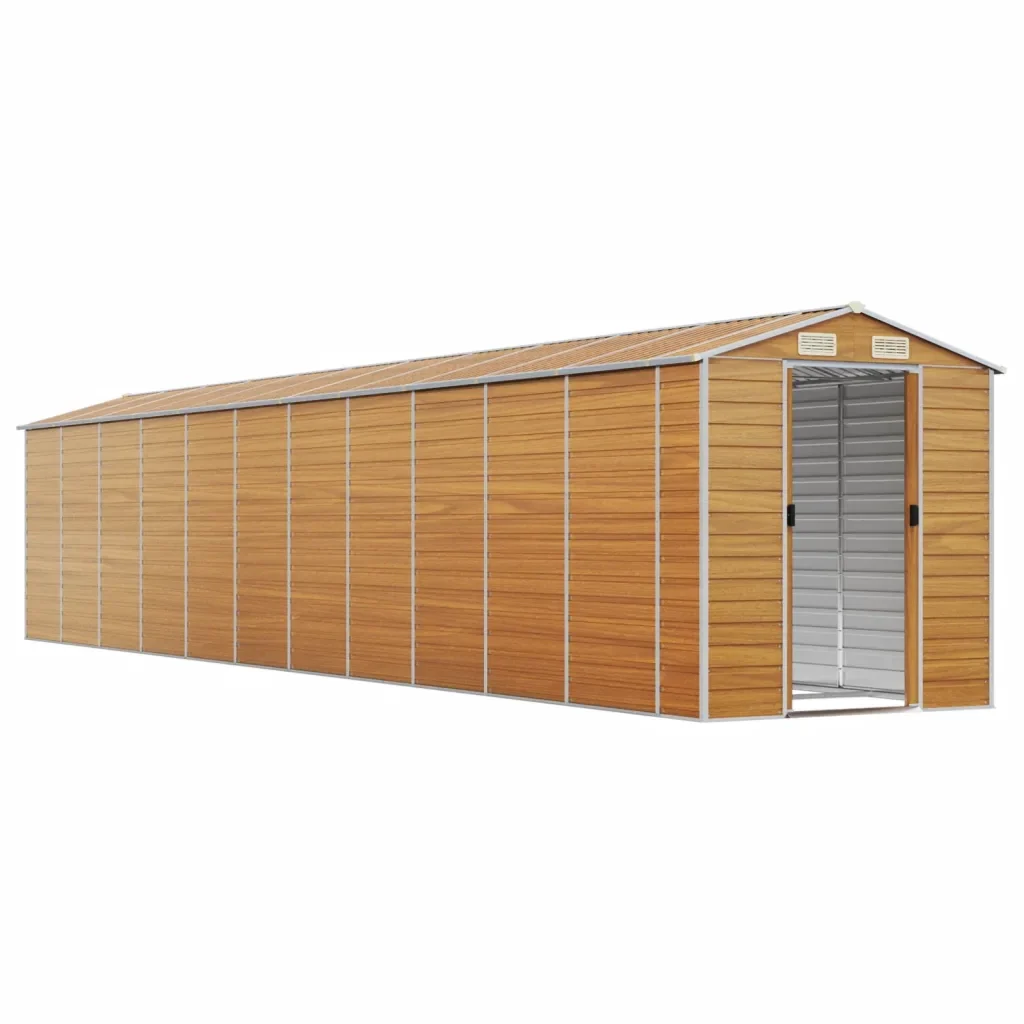 Capanno Giardino Marrone Chiaro 191x980x198cm Acciaio Zincato 3188285 - Image 3