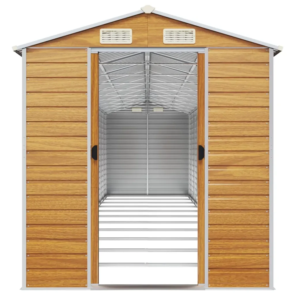 Capanno Giardino Marrone Chiaro 191x980x198cm Acciaio Zincato 3188285 - Image 5