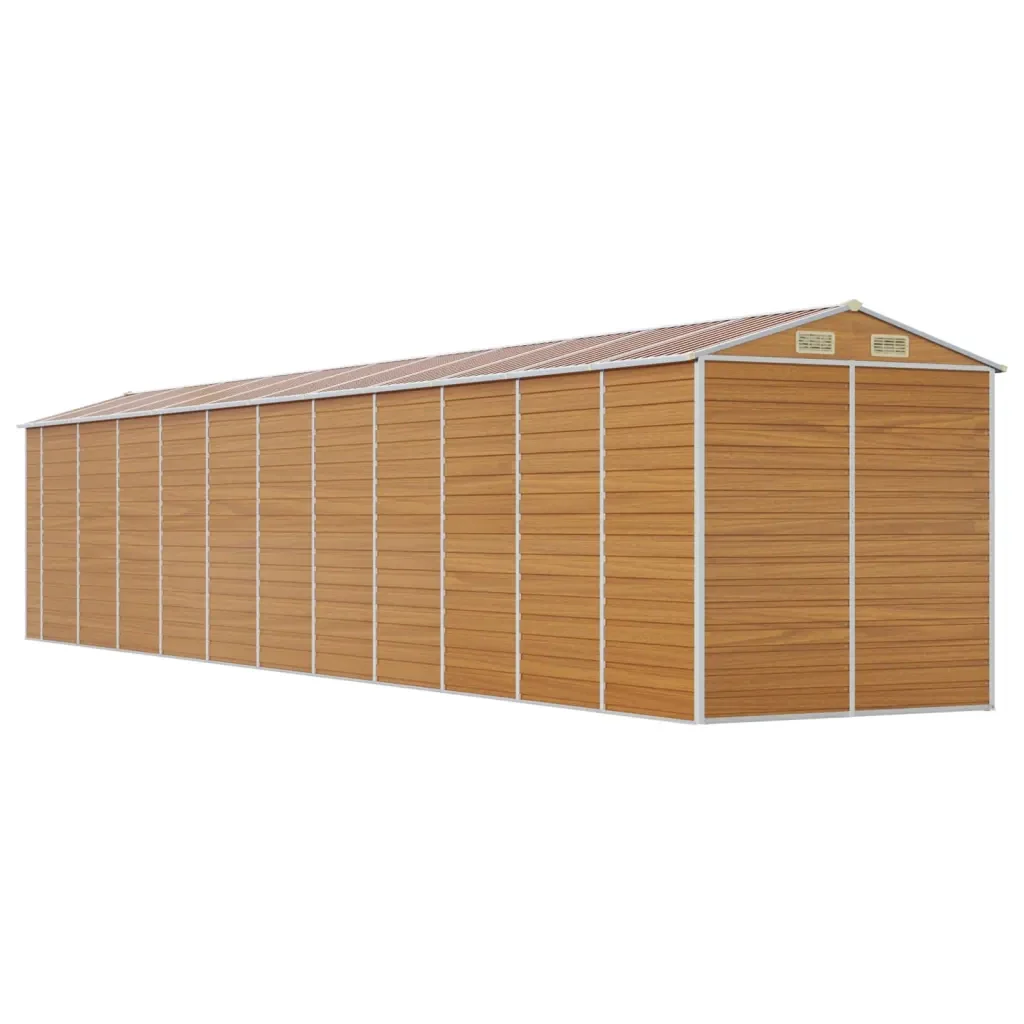 Capanno Giardino Marrone Chiaro 191x980x198cm Acciaio Zincato 3188285 - Image 7