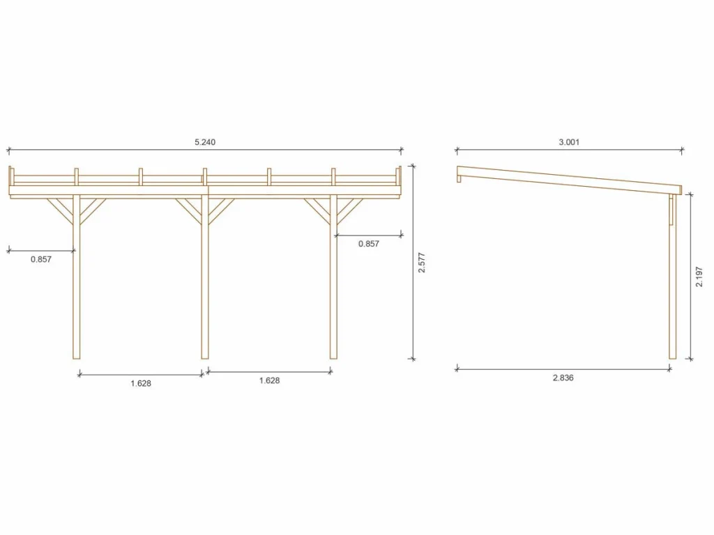 Pensilina in legno Solar 2" - 300 x 454 x 245 cm - Image 2