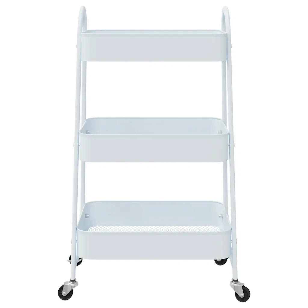 Carrello Portaoggetti a 3 Ripiani Bianco 42x41,5x77 cm Acciaio 4012382 - Image 4