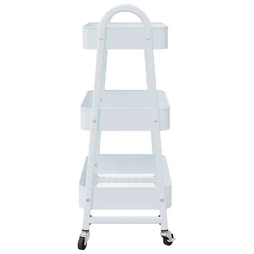 Carrello Portaoggetti a 3 Ripiani Bianco 42x41,5x77 cm Acciaio 4012382 - Image 5