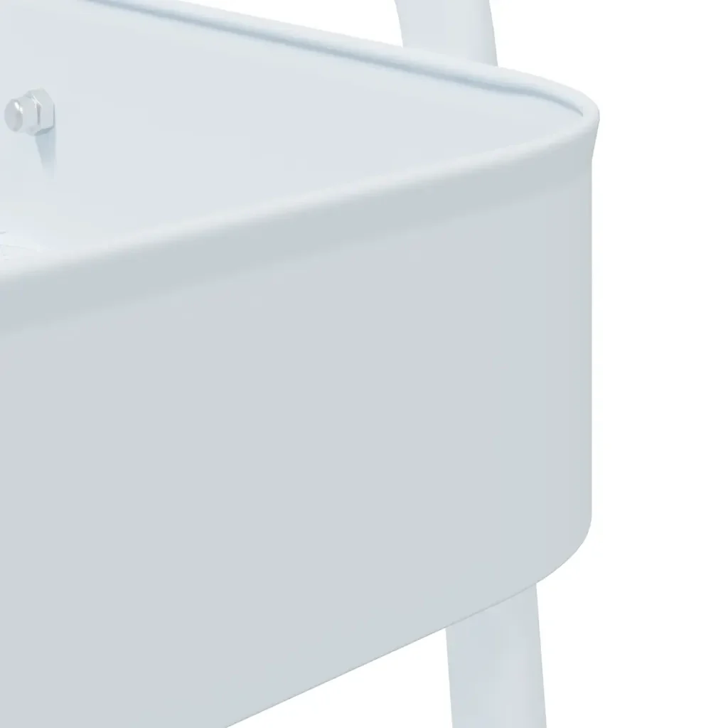 Carrello Portaoggetti a 3 Ripiani Bianco 42x41,5x77 cm Acciaio 4012382 - Image 7