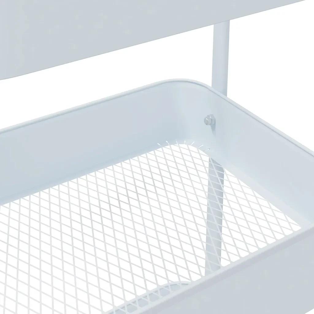 Carrello Portaoggetti a 3 Ripiani Bianco 42x41,5x77 cm Acciaio 4012382 - Image 9
