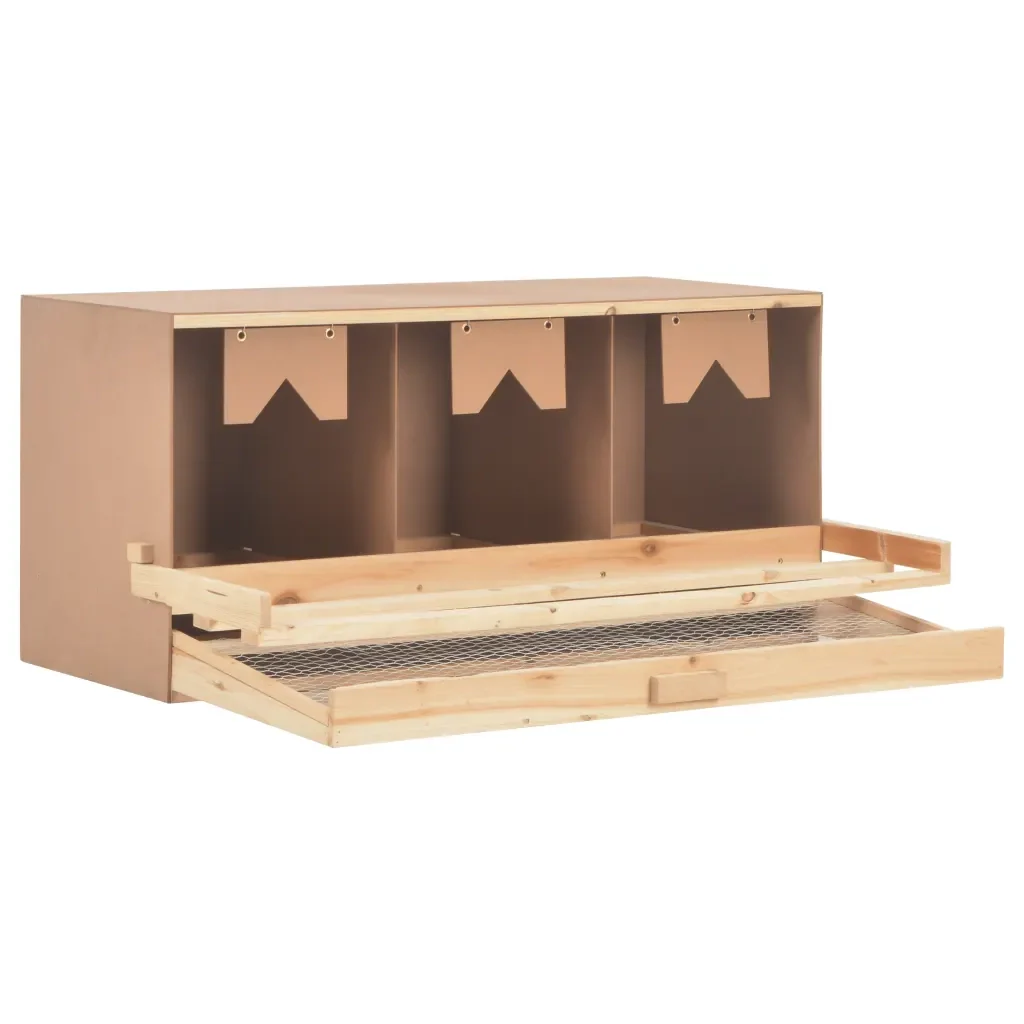 Casetta Cova per Galline 3 Scomparti 96x40x45 cm Legno di Pino 170656 - Image 3