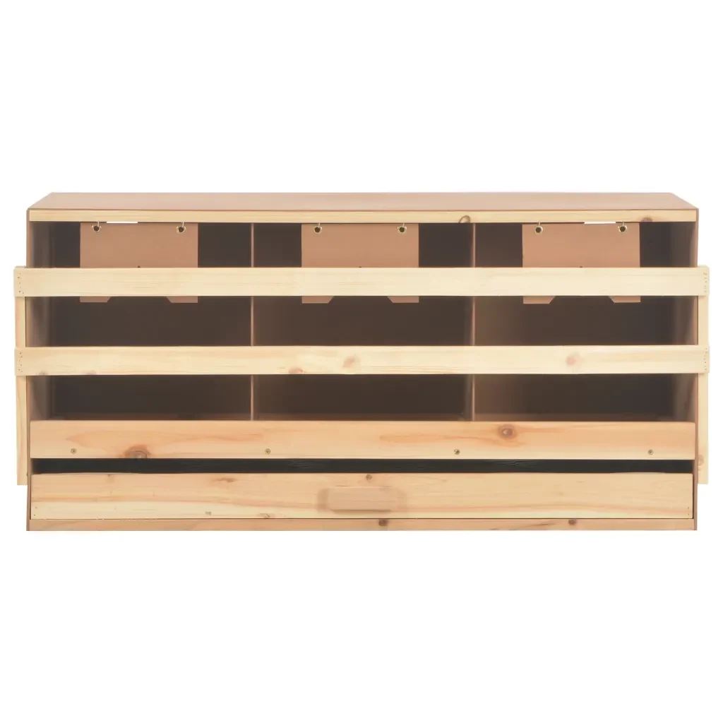 Casetta Cova per Galline 3 Scomparti 96x40x45 cm Legno di Pino 170656 - Image 4
