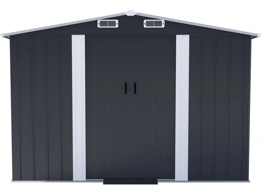 Casetta da giardino in metallo "Boston" con porta scorrevole - 6,54 m² - Grigio - Image 4
