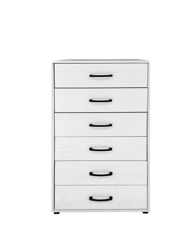 CASSETTIERA 6 CASSETTI IN LEGNO BIANCO CON PIANO D'APPOGGIO DIMENSIONI 68X40X120H CM