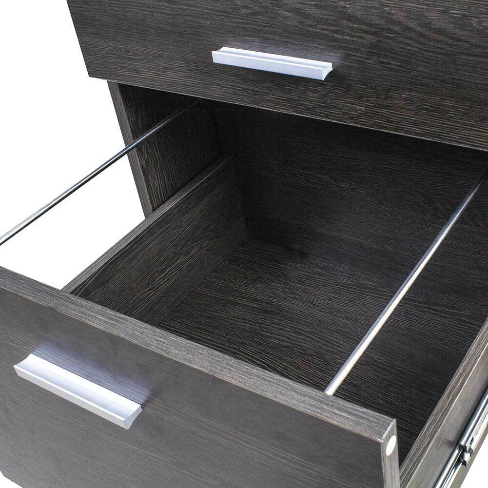 Cassettiera Scrivania Ufficio Legno MDF Mobiletto Stampante 3 Cassetti Moro - Image 10