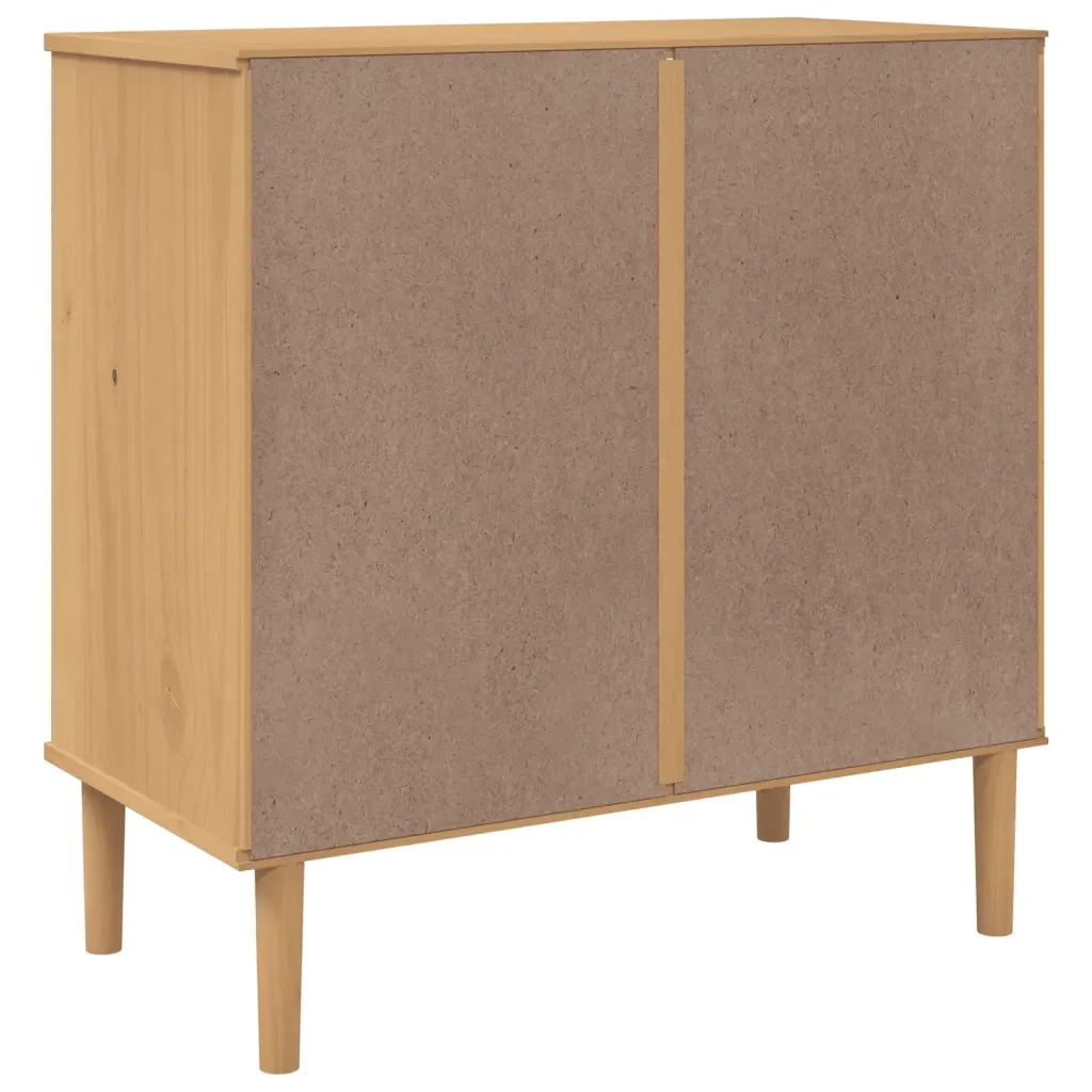 Cassettiera SENJA Aspetto Rattan Marrone 80x40x80 cm Legno Pino 358022 - Image 8