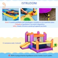 Castello Gonfiabile per Bambini da Giardino, Parco Acquatico Gionfiabile con Scivolo, Trampolino e Piscina , Multicolor, 280x 250x170cm - Image 5