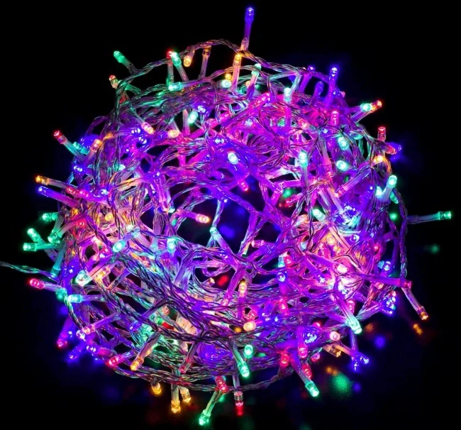 Catena di luci 300 LED multicolore filo trasparente interno-esterno - Image 5