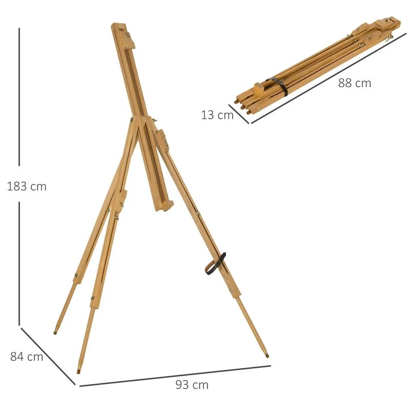 CAVALLETTO PER PITTURA SALVASPAZIO IN LEGNO DI FAGGIO CON ALTEZZA E ANGOLAZIONE REGOLABILE, 93X84X183 CM - Image 2