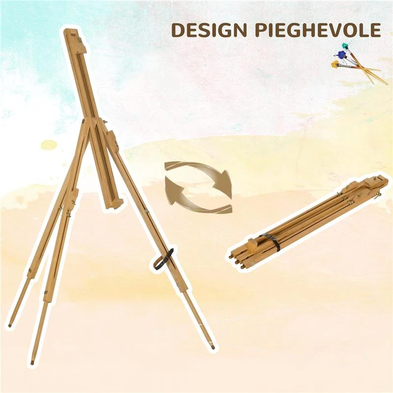 CAVALLETTO PER PITTURA SALVASPAZIO IN LEGNO DI FAGGIO CON ALTEZZA E ANGOLAZIONE REGOLABILE, 93X84X183 CM - Image 7