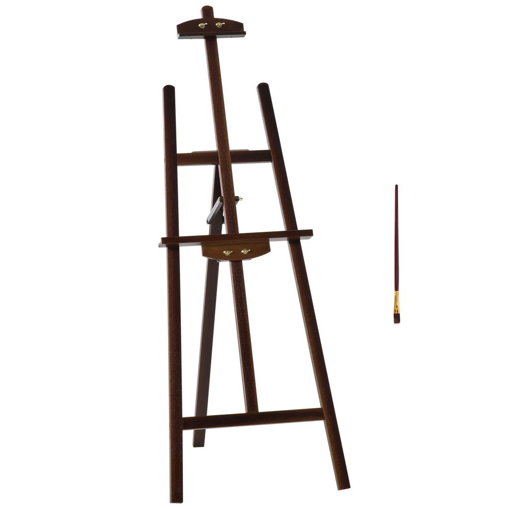 CAVALLETTO PITTURA REGOLABILI IN LEGNO 51,5X71,5X134,5 CM IN COLORE MARRONE