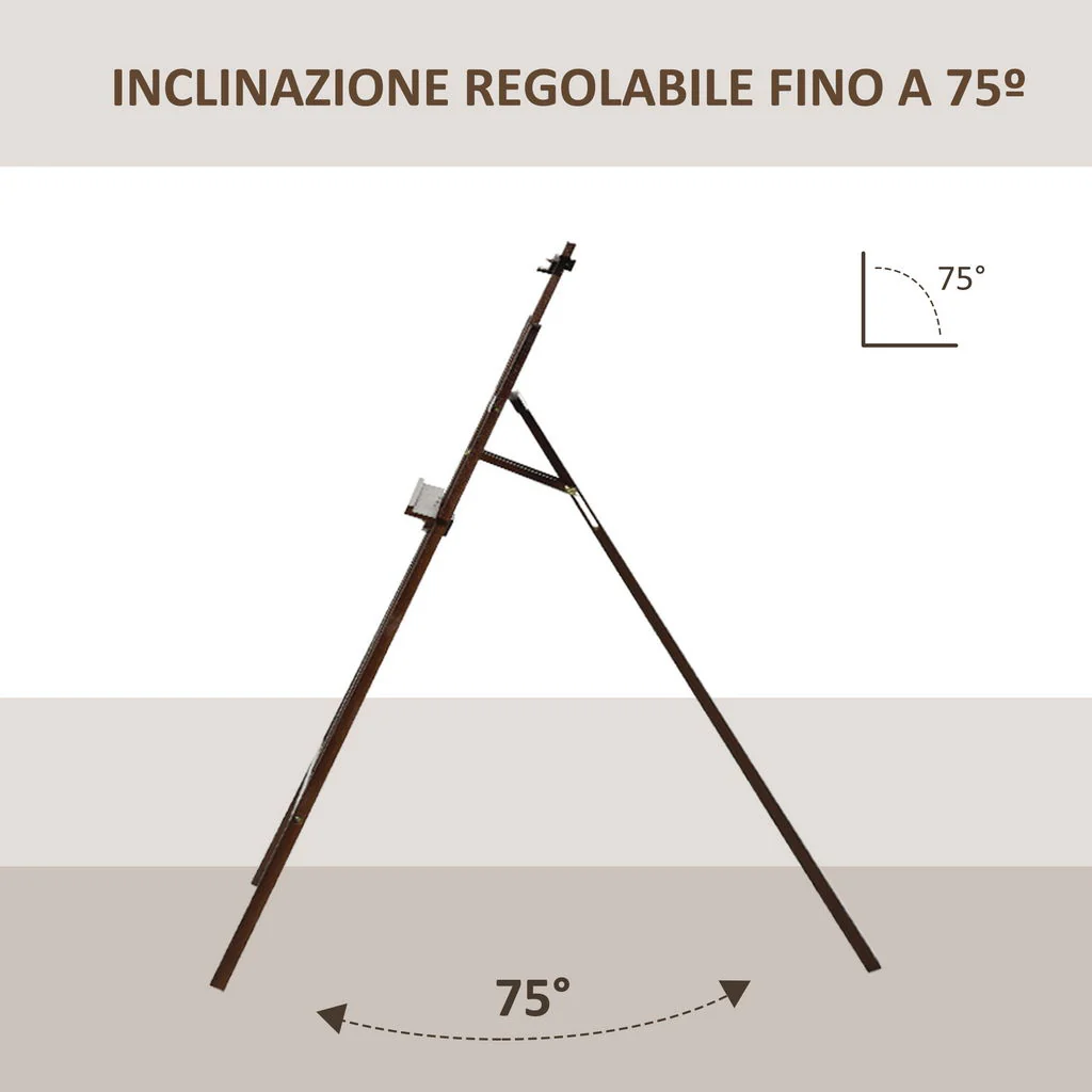 CAVALLETTO PITTURA REGOLABILI IN LEGNO 51,5X71,5X134,5 CM IN COLORE MARRONE - Image 7