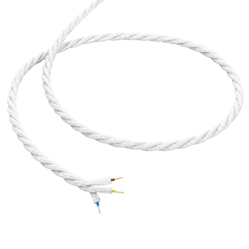 Cavo elettrico intrecciato bianco per impianti a vista *** lunghezza metri 10, sezione conduttore 3x1,5mmq, confezione 1 - Image 2
