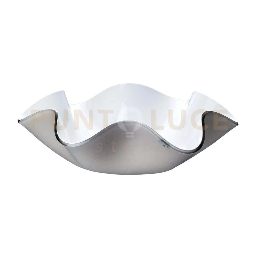 CENTROTAVOLA MEDIO SOFT IN CRISTALLO ACRILICO BIANCO E TORTORA