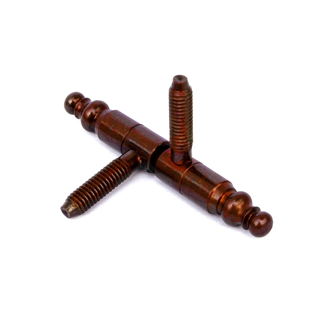 Cerniere tornite "Anuba" con testina - Ø 14 mm. - bronzato - 2 pz.