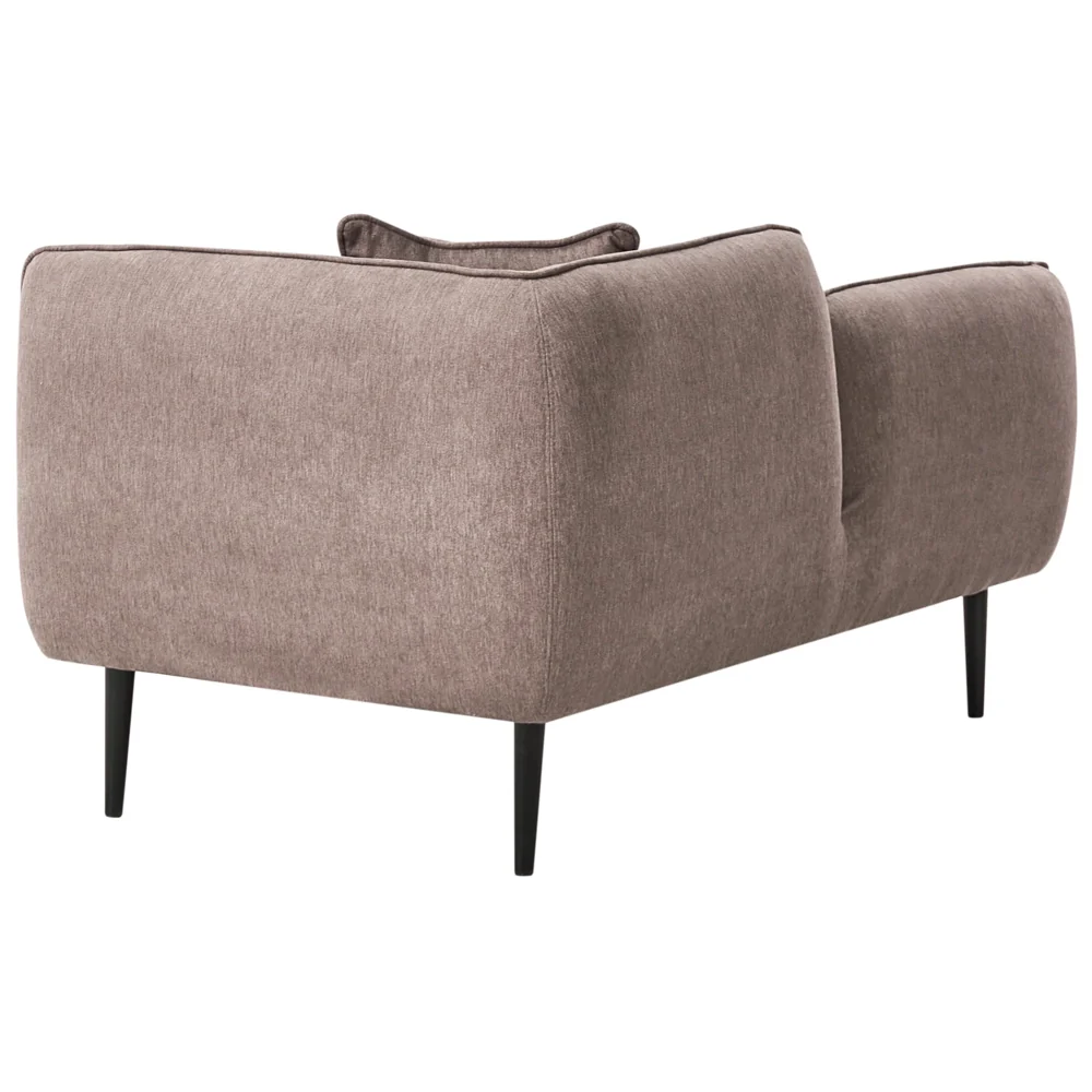 Chaise longue destra in poliestere marrone con cuscino e gambe metallo stile moderno - Image 3