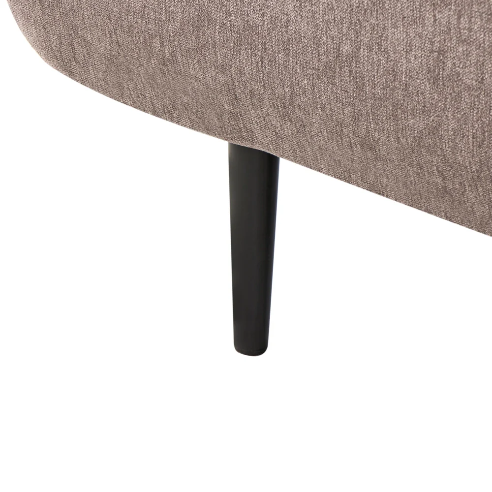 Chaise longue destra in poliestere marrone con cuscino e gambe metallo stile moderno - Image 8