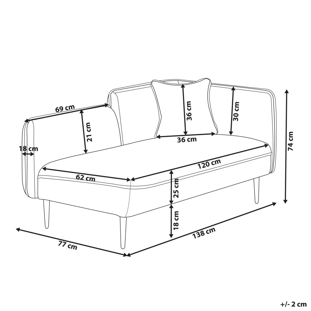 Chaise longue Destra in poliestere rosso con cuscino e gambe metallo da salotto - Image 5