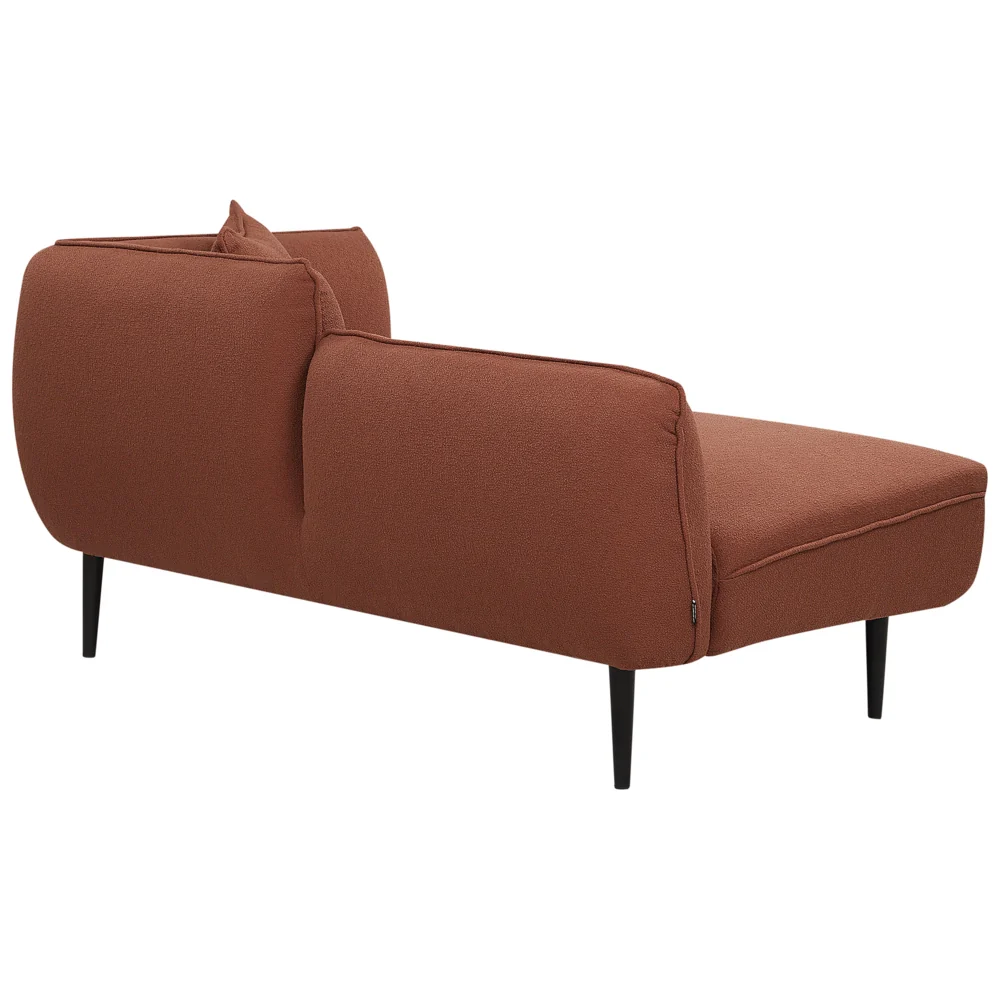 Chaise longue Destra in poliestere rosso con cuscino e gambe metallo da salotto - Image 6