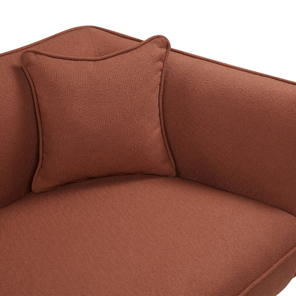 Chaise longue Destra in poliestere rosso con cuscino e gambe metallo da salotto - Image 7