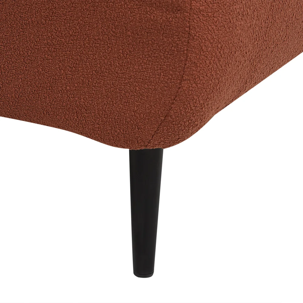 Chaise longue Destra in poliestere rosso con cuscino e gambe metallo da salotto - Image 8