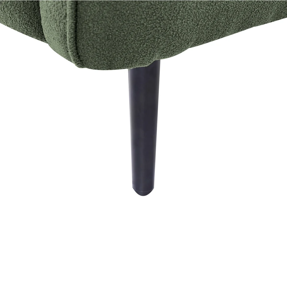 Chaise longue Destra in poliestere verde scuro con cuscino e gambe metallo da salotto - Image 9