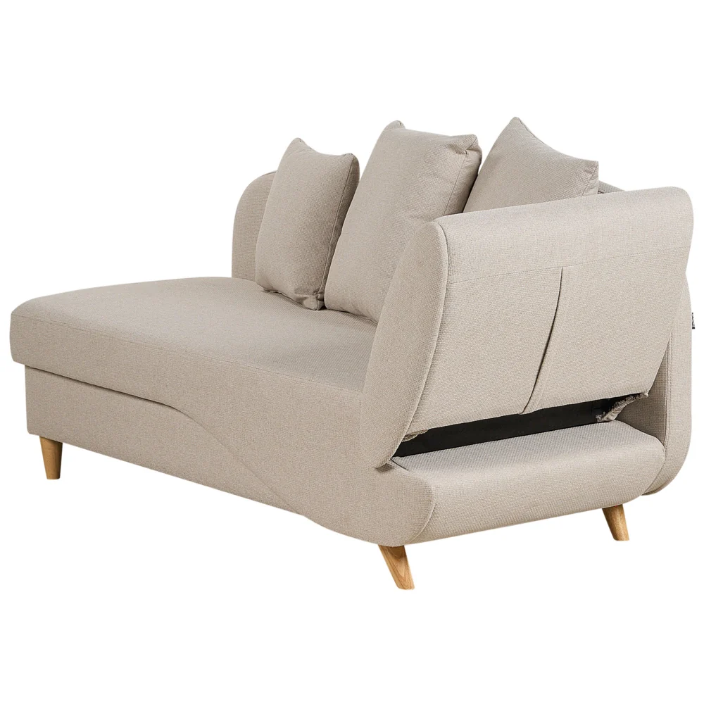 Chaise Longue in tessuto beige lato destro con contenitore stile moderno glamour salotto camera da letto - Image 6