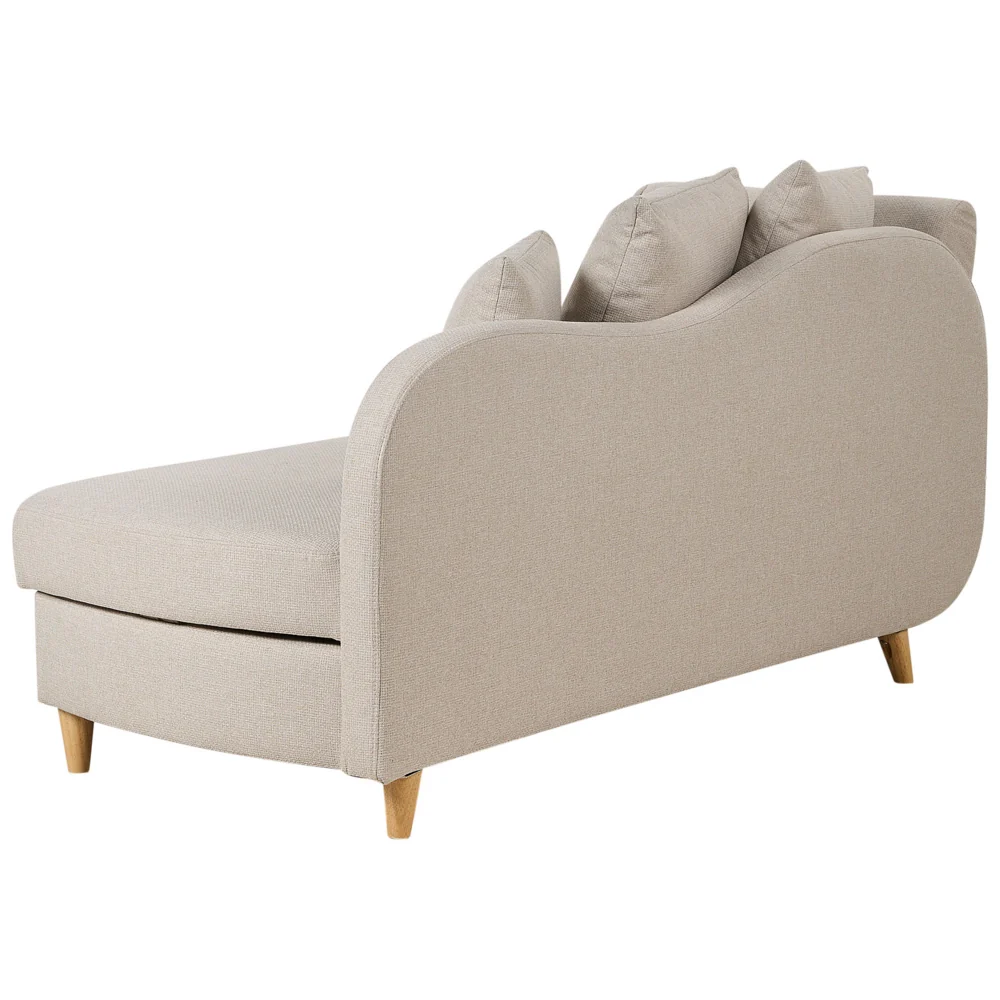 Chaise Longue in tessuto beige lato sinistro con contenitore soggiorno design moderno - Image 7