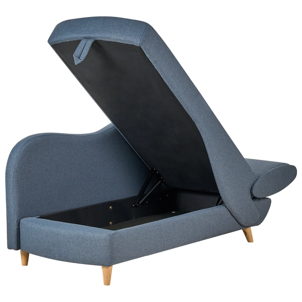 Chaise Longue in tessuto blu lato destro con contenitore stile moderno soggiorno design contemporaneo - Image 5