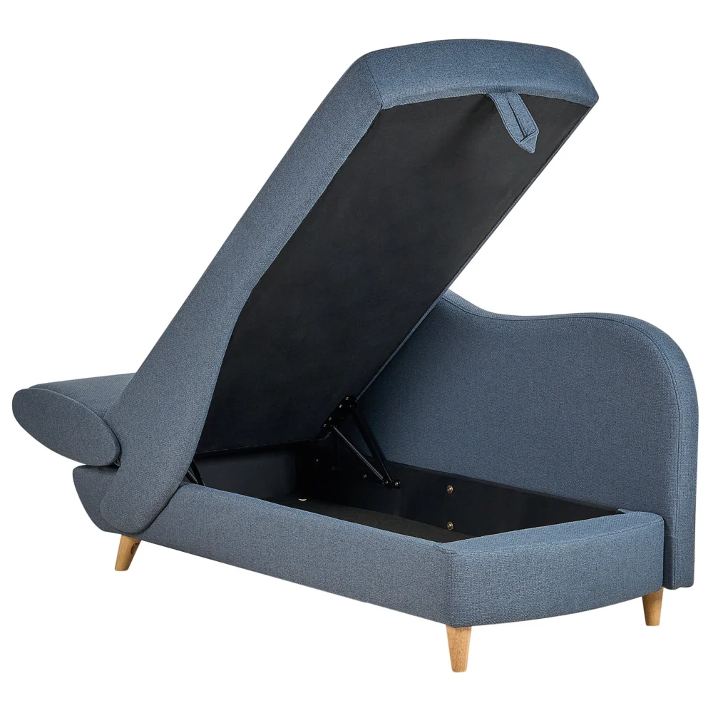 Chaise Longue in tessuto blu lato sinistro con contenitore stile moderno contemporaneo soggiorno - Image 5